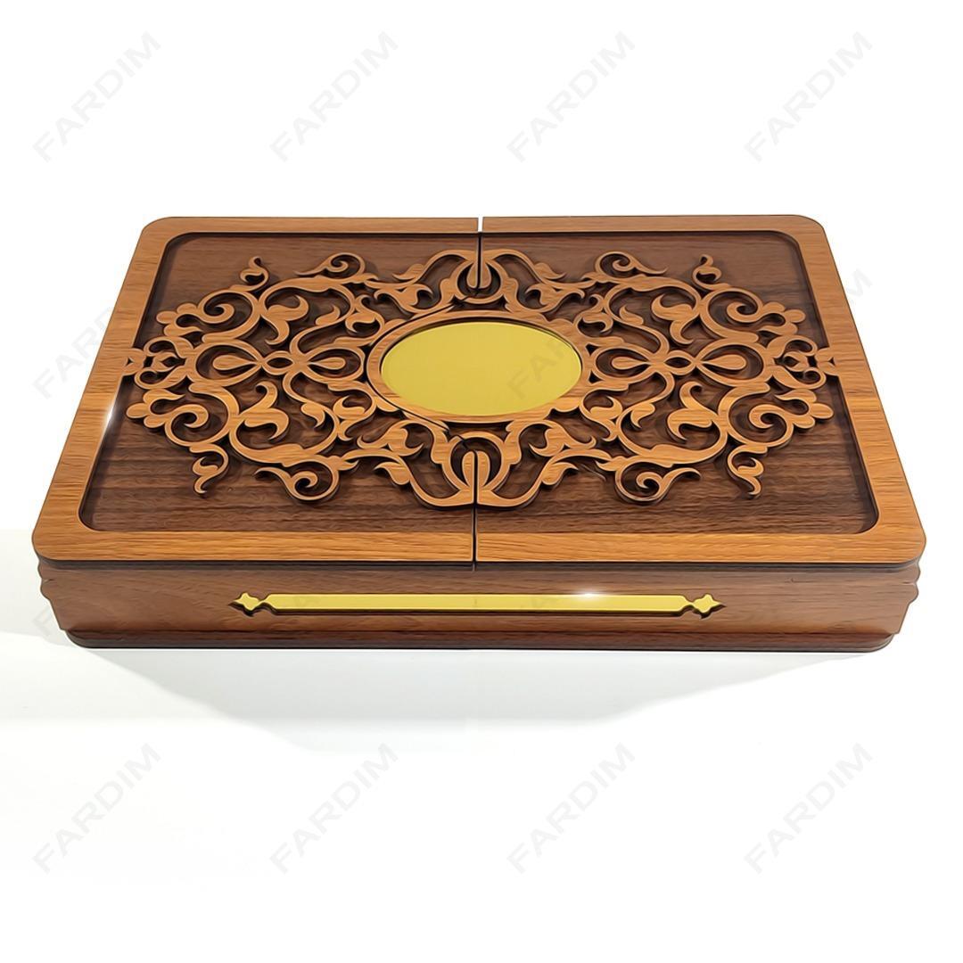 طرح برش لیزری جعبه پذیرایی دو درب کد A132254